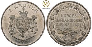 2 kroner 1907 Jub. m/gevær. Haakon VII. Kv.0