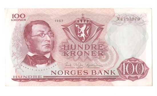 Norge 100 kroner 1967 X kv. 1+