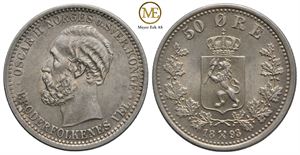 50 øre 1893 Oscar II. Kv.0