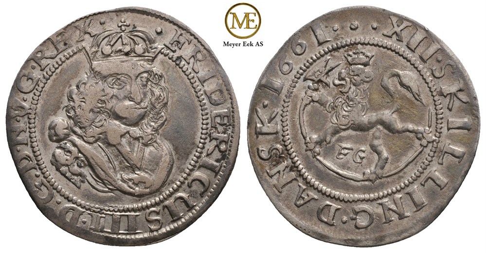1/8 speciedaler 1661 Frederik III. Kv.1+