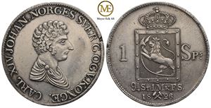 Speciedaler 1826 Carl XIV Johan. Kv.01