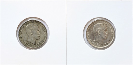 Norge 50 øre 1918 og 1919 kv. 1 og 1+
