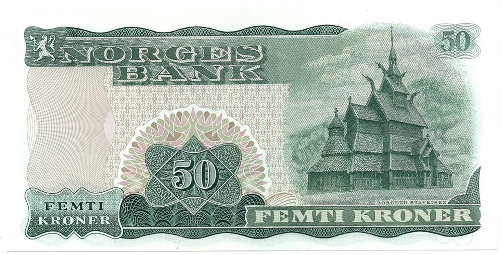 50 kroner 1973 X.3135305. Erstatningsseddel. Kv.0/01