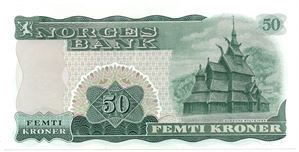 50 kroner 1973 X.3135305. Erstatningsseddel. Kv.0/01