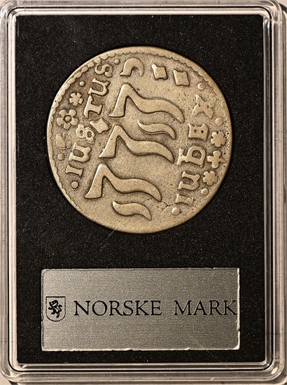 Norge 2 mark 1644 kv. 1/1+