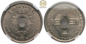 1 krone 1946 Haakon VII. MS 67. Prakt