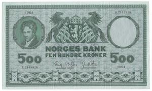 500 kroner 1964 A.2145918. Kv.1