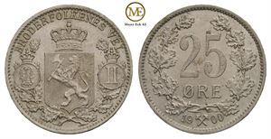 25 øre 1900 Oscar II. Kv.0