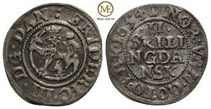 2 skilling 1654 Frederik III. Kv.1+/01