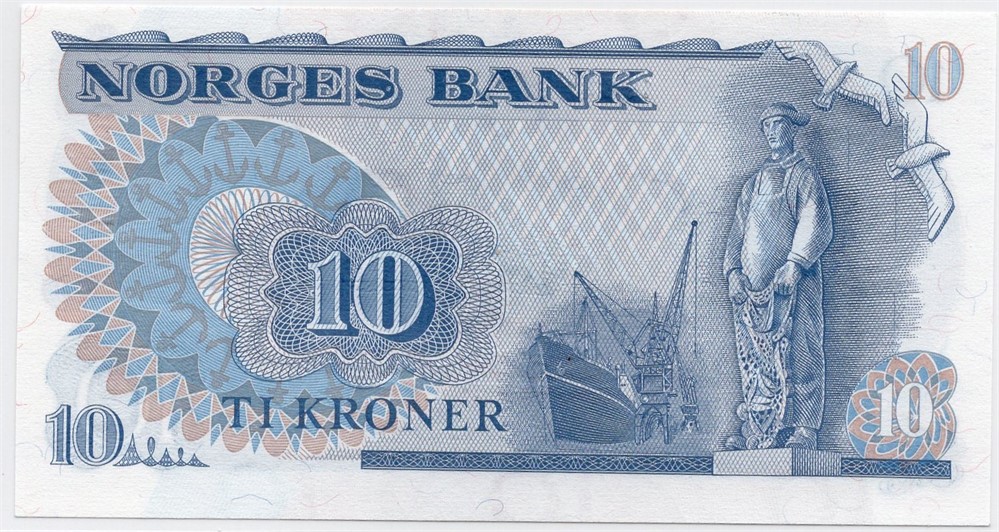 10 kroner 1981 HF erstatningsseddel. Kv.0