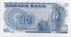 10 kroner 1981 HF erstatningsseddel. Kv.0