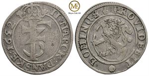 2 mark 1652 Frederik III. Kv.1/1+