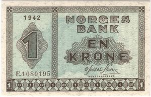 1 krone 1942 E.1080195. 65 EPQ