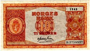 10 kroner 1945 D Kv.0