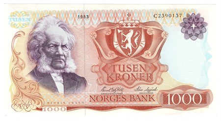 1000 kroner 1983 C. Kv.1+