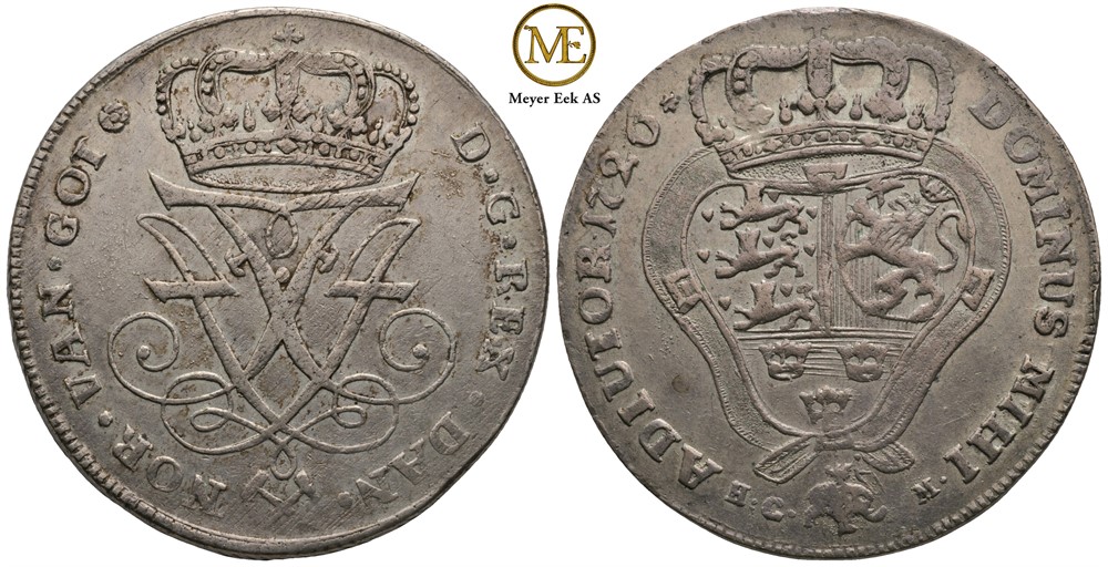 4 mark 1726 Frederik IV. Kv.1+