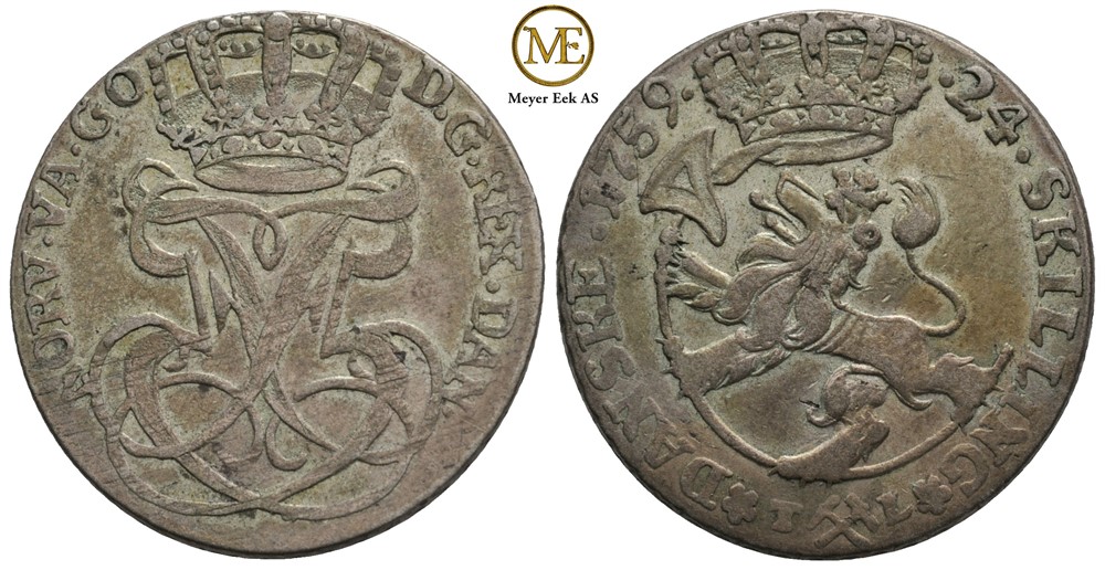 24 skilling 1759 Frederik V. Kv.01