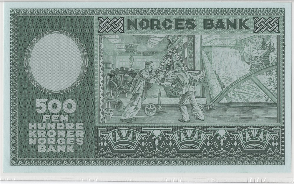 500 kroner 1976 G.2010238 Erstatningsseddel. Kv.0