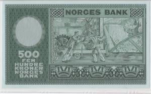 500 kroner 1976 G.2010238 Erstatningsseddel. Kv.0