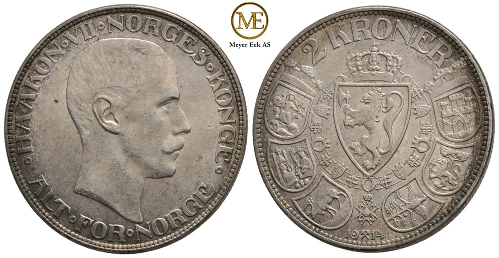 2 kroner 1914 Haakon VII. Kv.01