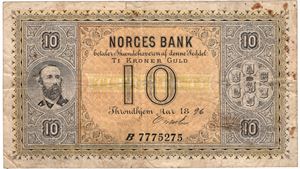 10 kroner 1896 B.7775275. Kv.1