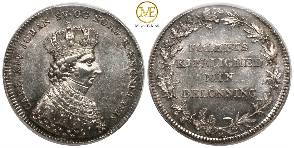 Kastepenning til kroningen i Trondheim 1818. Kv.0