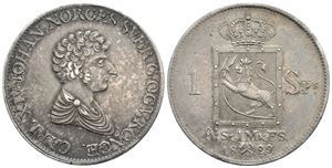 Speciedaler 1829 Carl XIV Johan. Kv.1+/01