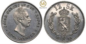 12 skilling  1845 Oscar I. Kv.0