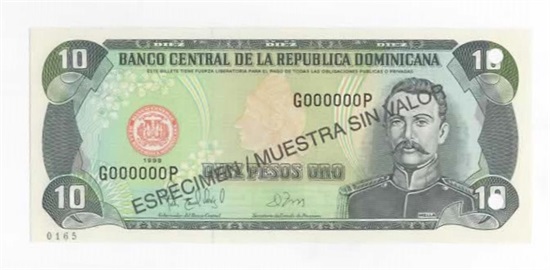 Den Dominikanske Republikk 10 peso Oro 1998 kv. 0