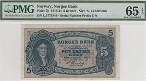 5 kroner 1929 L.6771944. 65 EPQ. Kv.0