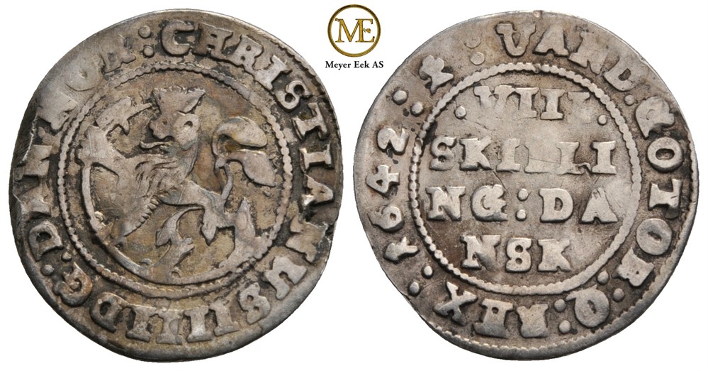 8 skilling 1642 Christian IV. Kv.1