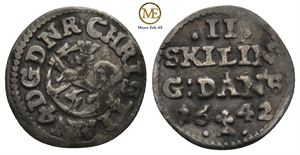 2 skilling 1642 Christian IV. Kv.1/1+