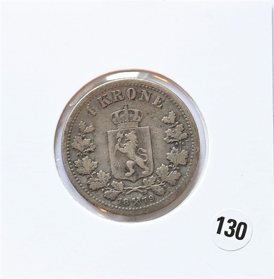 Norge 1 krone 1879 kv. 1/1-