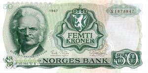 50 kroner 1967 X erstatning ex. Skilling 10.10.15