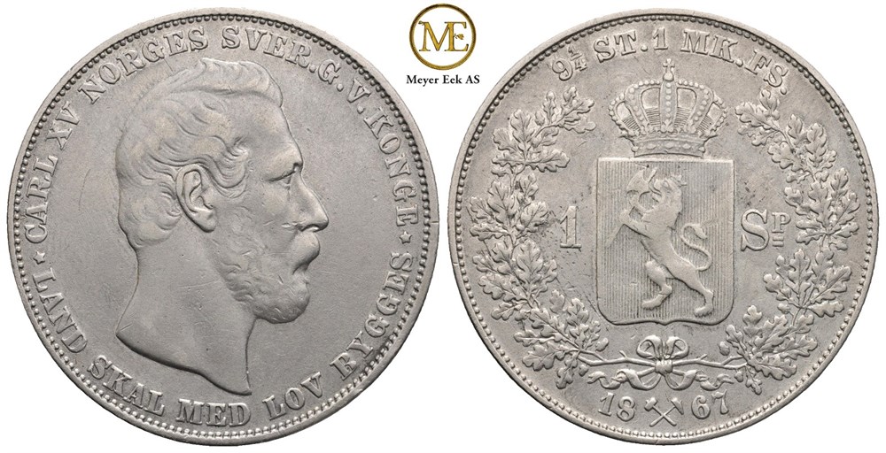 Speciedaler 1867 Carl XV. Kv.1+