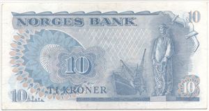 10 kroner 1978 HØ erstatningsseddel. Kv.1+
