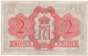 2 kroner 1942 A.642176 London Utg. Kv.1+
