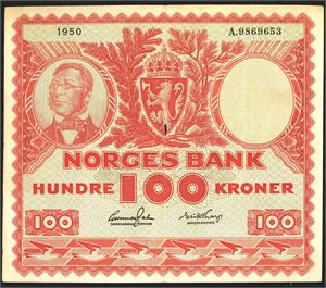 100 kr 1950A kv. 1-