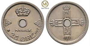 25 øre 1927 Haakon VII. Kv.0