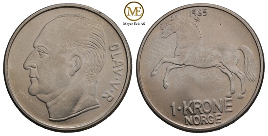 1 krone 1965 Olav V. Kv.0
