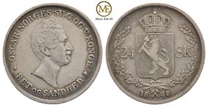 24 skilling 1848 Oscar I. Kv.1+