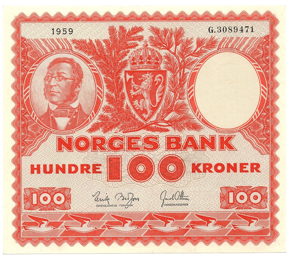 100 kroner 1959 G.3089471. Kv.0