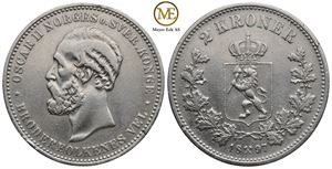 2 kroner 1897 Oscar II. Kv.1+