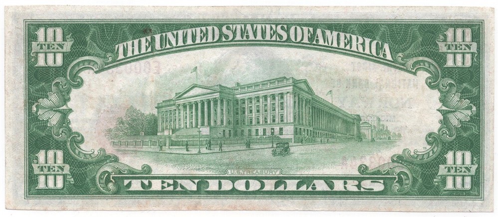 10 dollar The first national bank of Norway. Kv.01