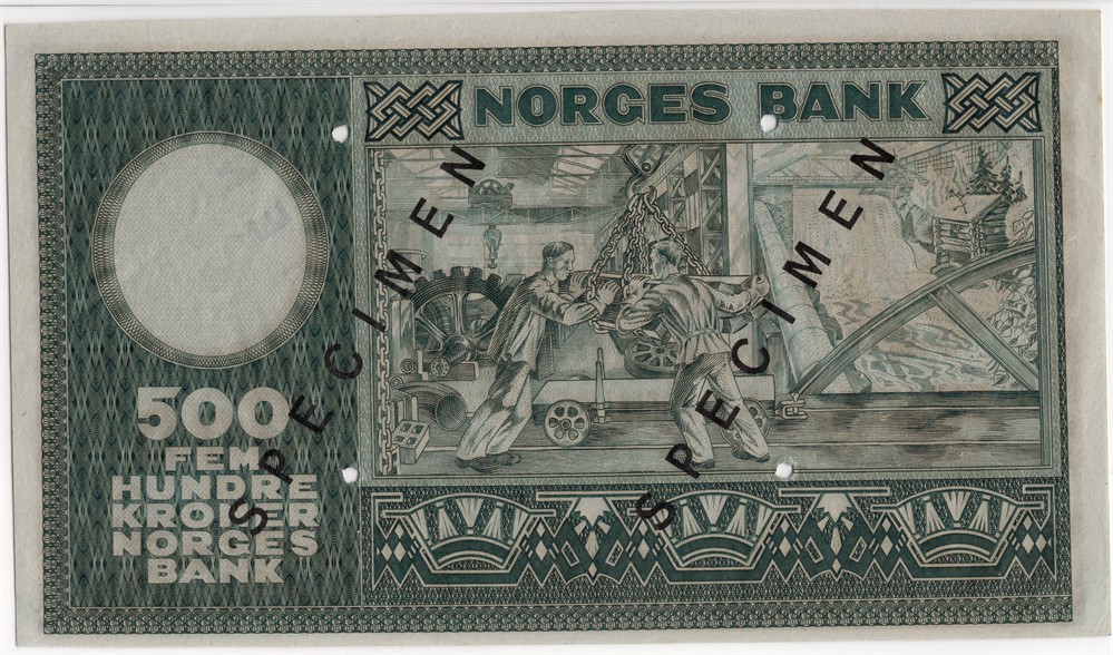500 kroner 1948 X.0000000 speciemen. Kv.0/01