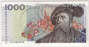 1000 kronor 1989. Kv.0