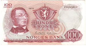 100 kroner 1972 U.0263861. Kv.1+