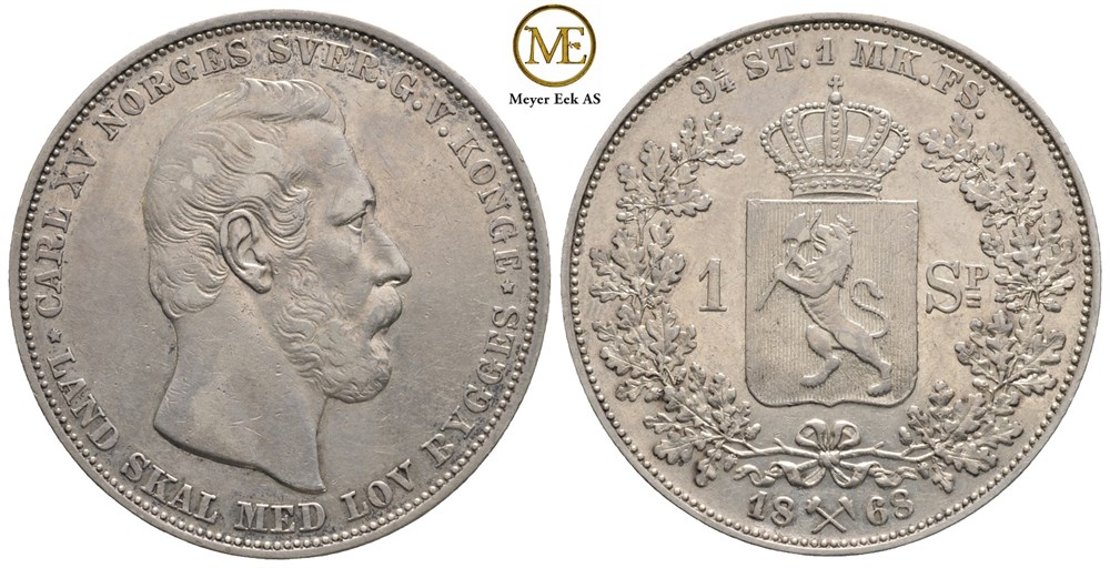 Speciedaler 1868 Carl XV. Kv.1+/01