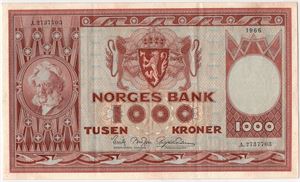 1000 kroner 1966 A.2737703. Kv.1+/01