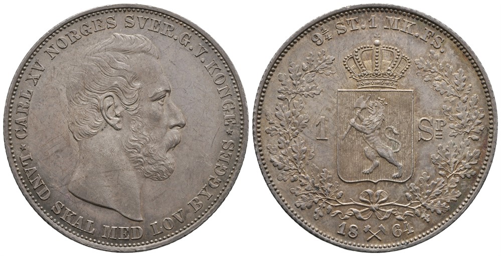 Speciedaler 1864 Carl XV. Kv.0